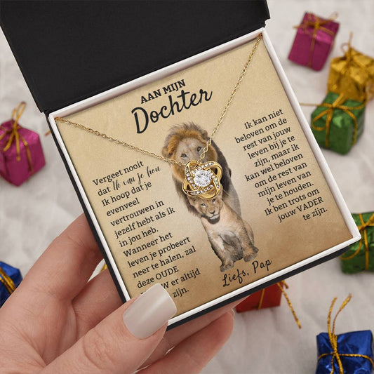LOTTE liefdesknoop ketting voor je dochter, trots op jou