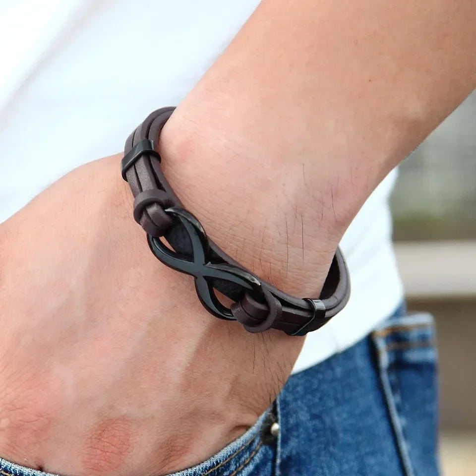 VINCE infinity leren armband voor je man