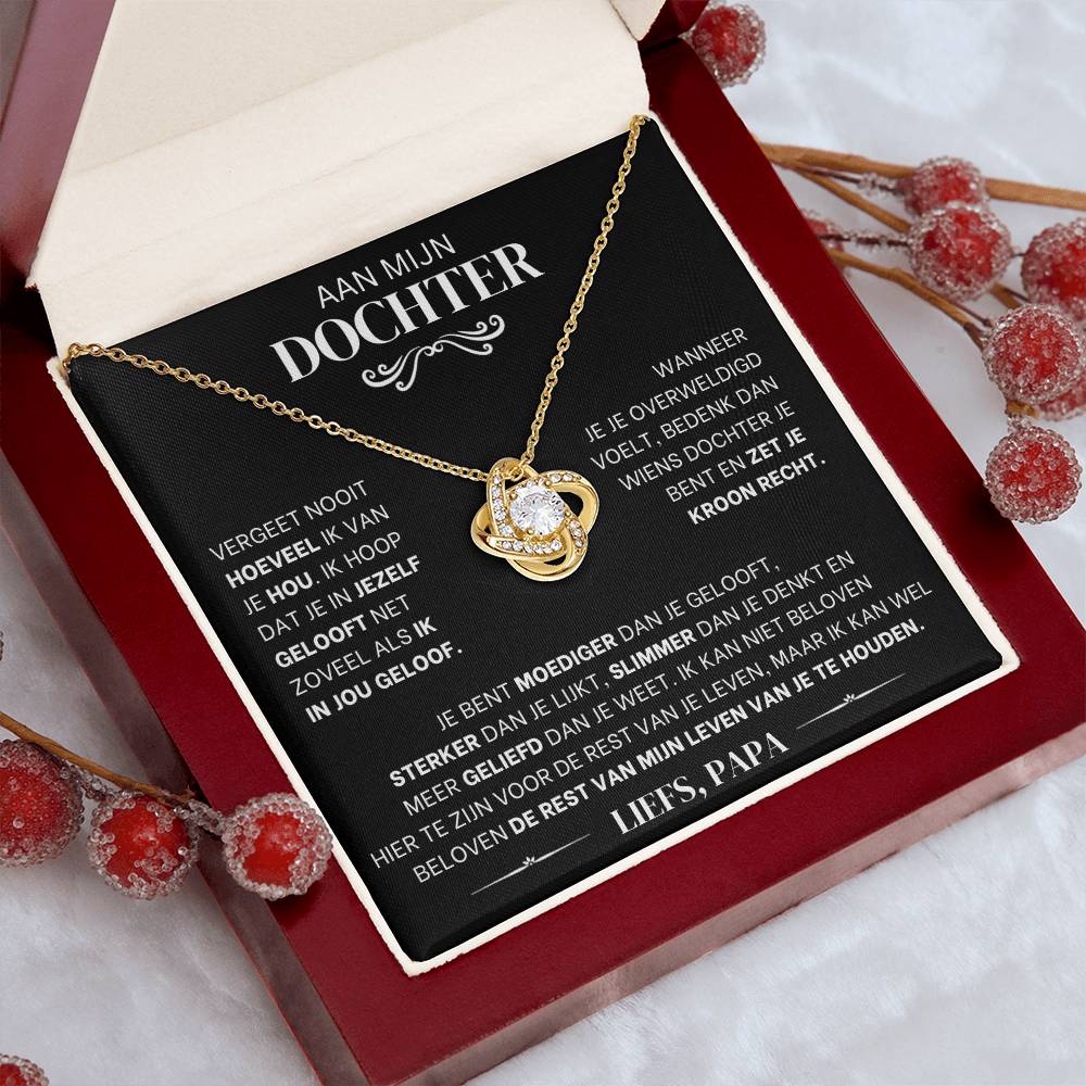 LOTTE liefdesknoop ketting voor je dochter, liefs papa