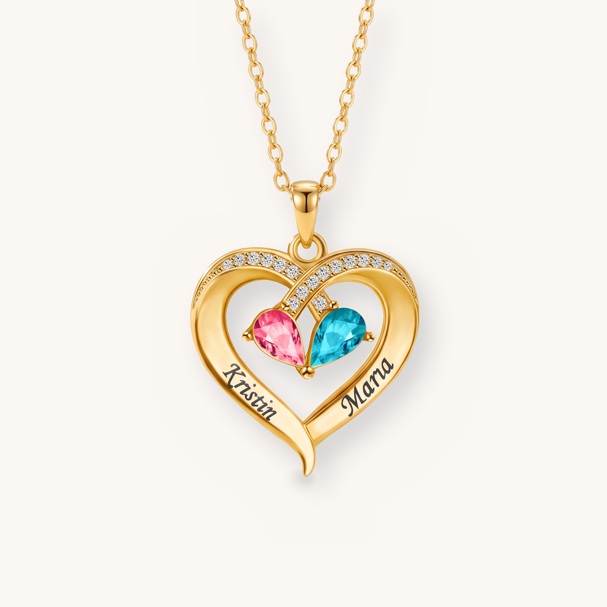 Elodie Hartketting met Namen en Geboortestenen