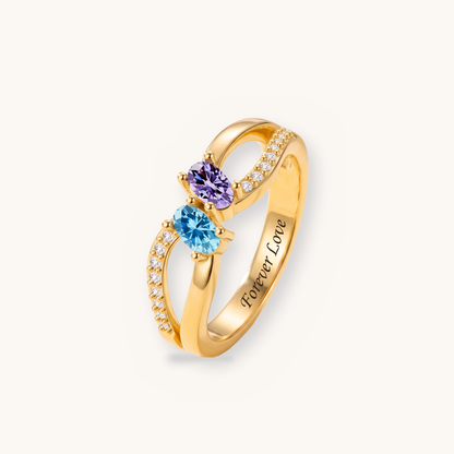 LANA Geboortesteen Ring · 2 stenen