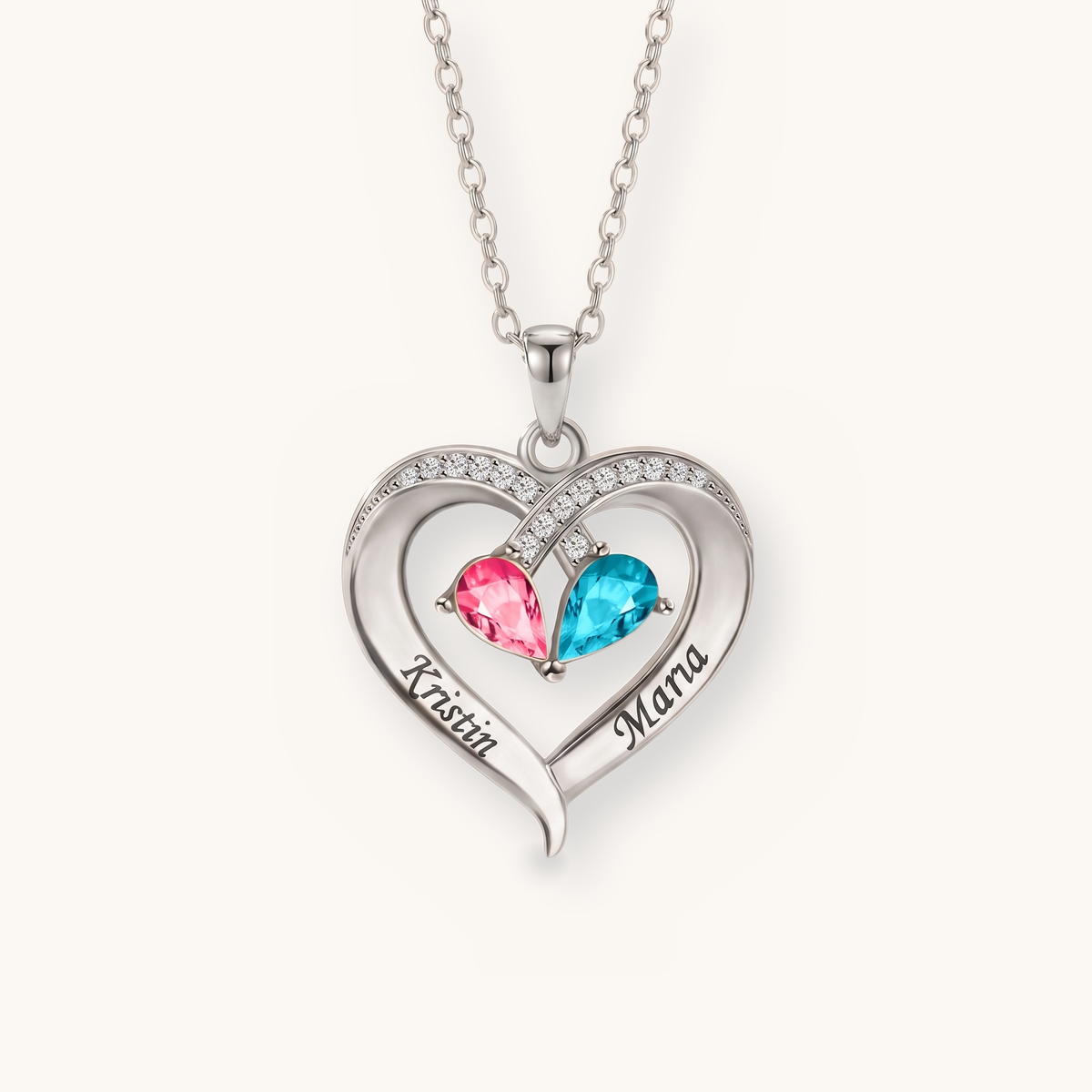 Elodie Hartketting met Namen en Geboortestenen