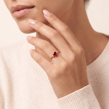 Ruby rode edelsteen ring