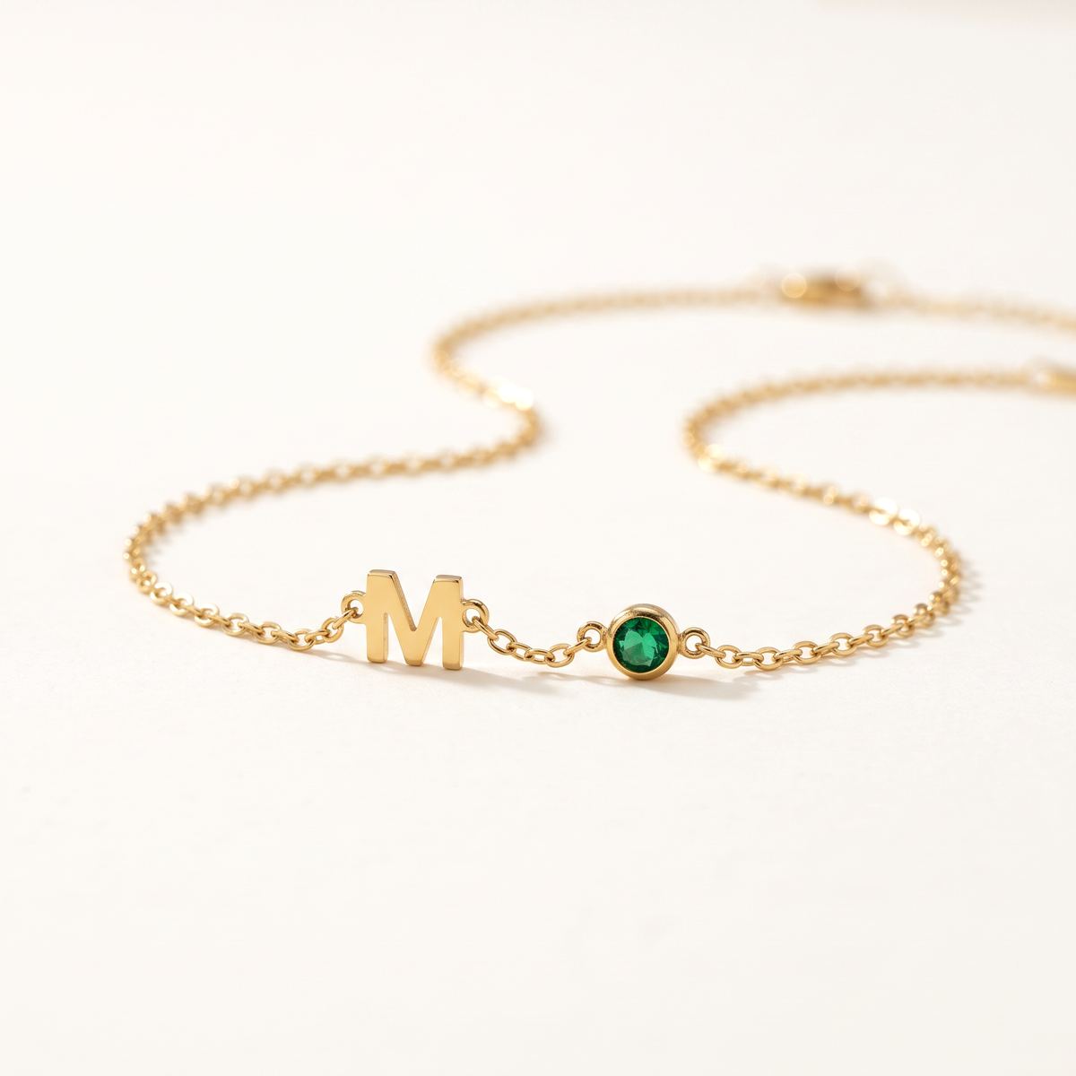 MAYA letter & geboortesteen armband
