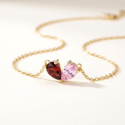 MILA hartvormige geboortesteen ketting