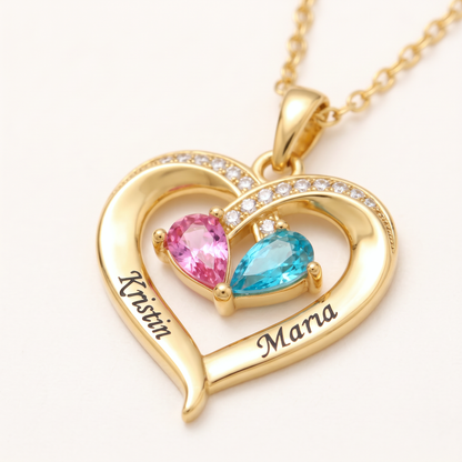Elodie Hartketting met Namen en Geboortestenen