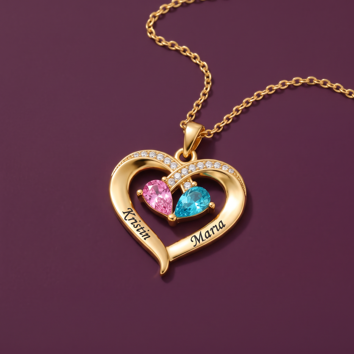 Elodie Hartketting met Namen en Geboortestenen