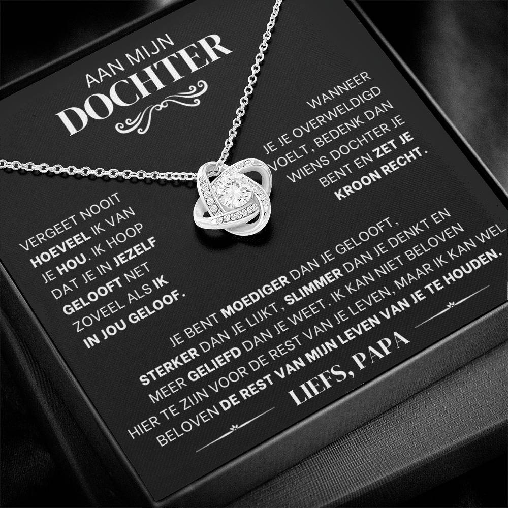 LOTTE liefdesknoop ketting voor je dochter, liefs papa