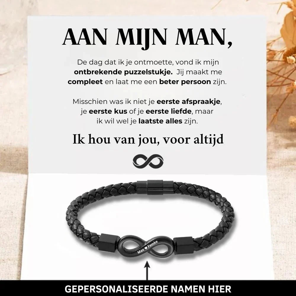 DEX infinity naamarmband voor je man