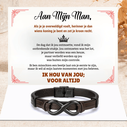 VINCE infinity leren armband voor je man
