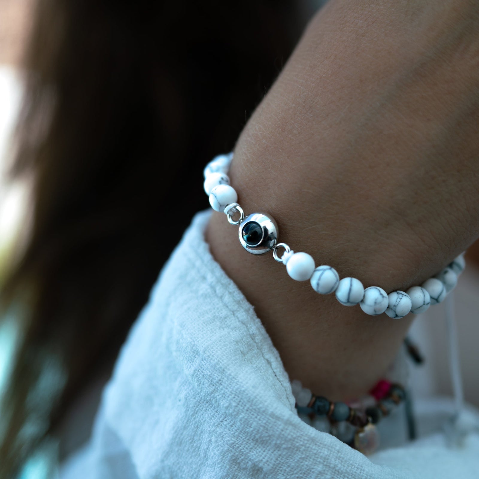 Gepersonaliseerde foto armband - Parels