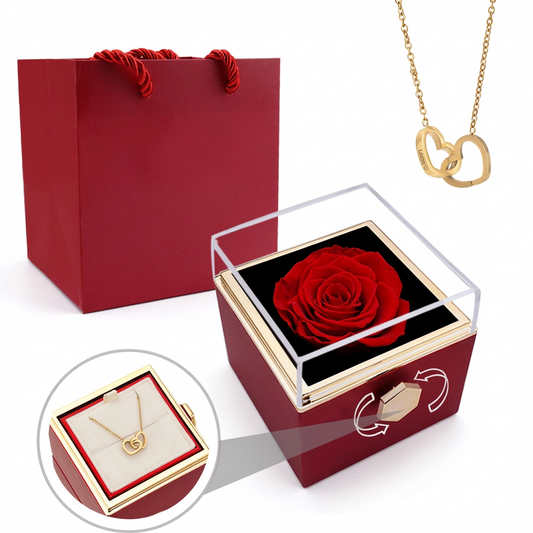 Rozenbox met een hartjesketting