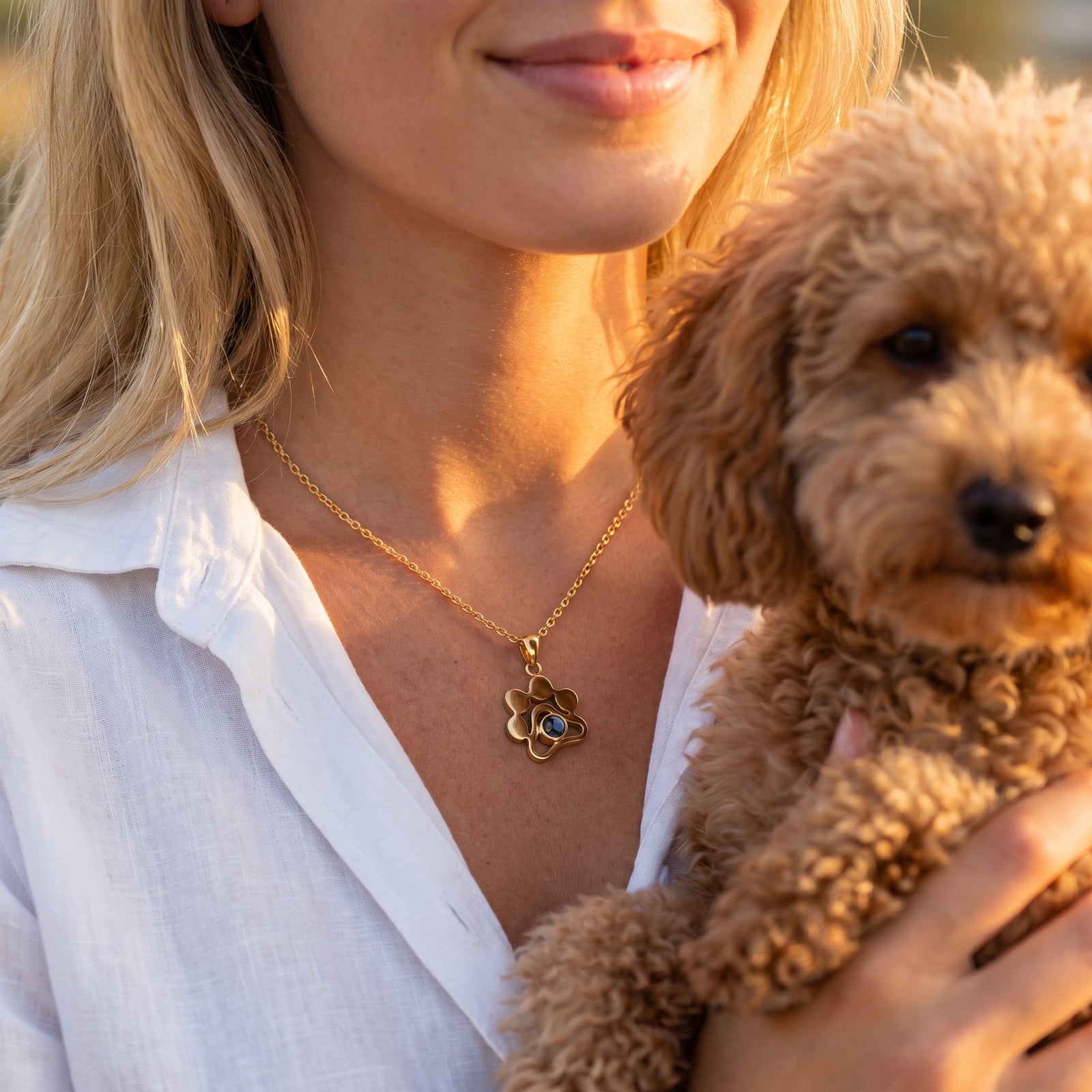 Gepersonaliseerde ketting met pootafdruk en foto