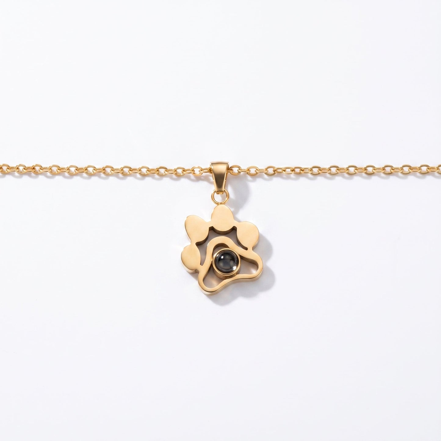 Gepersonaliseerde ketting met pootafdruk en foto