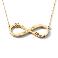 Oneindige liefde ketting met gravure