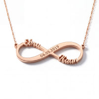 Oneindige liefde ketting met gravure