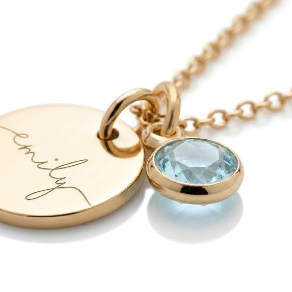 Gepersonaliseerde naamketting met geboortesteen