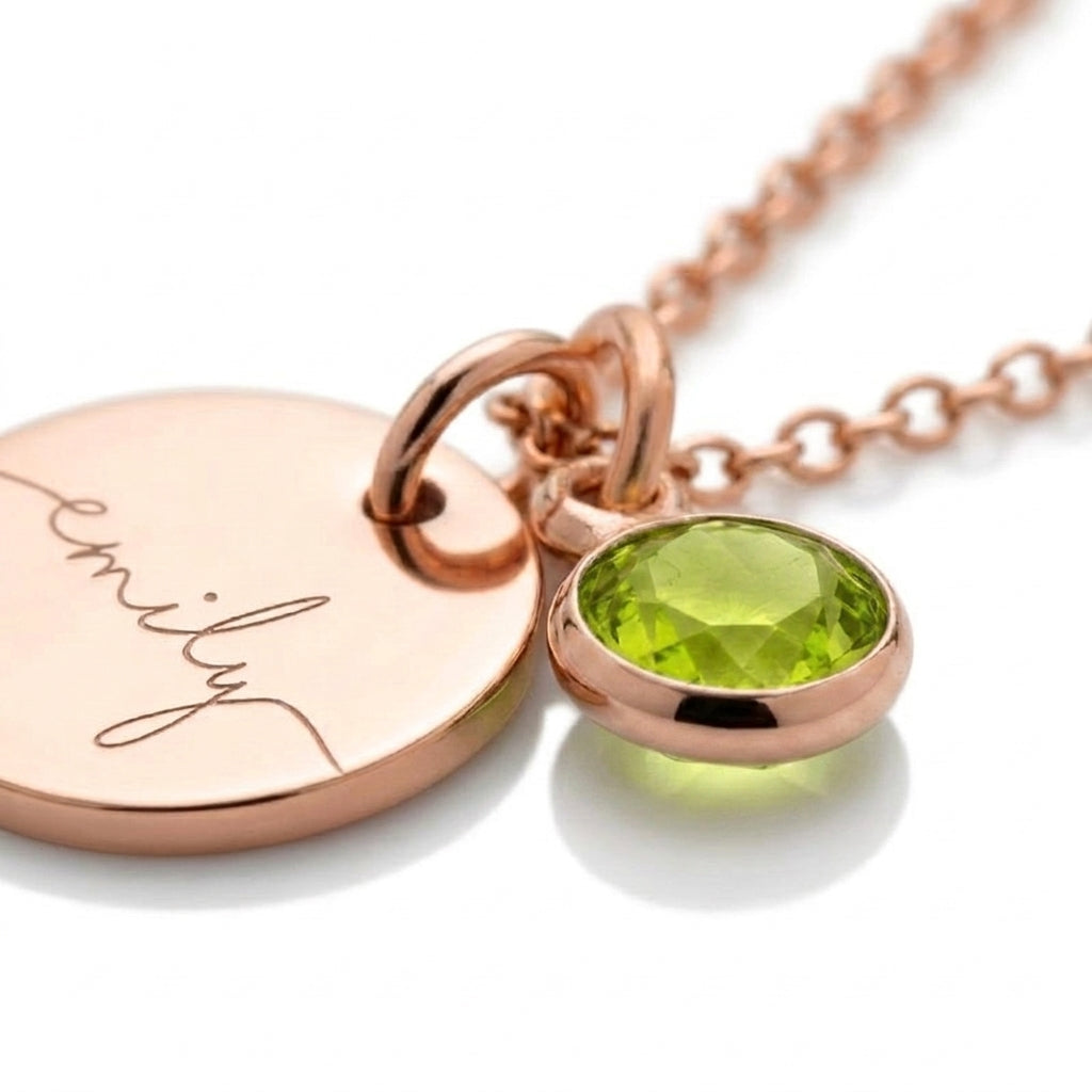 Gepersonaliseerde naamketting met geboortesteen
