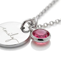 Gepersonaliseerde naamketting met geboortesteen