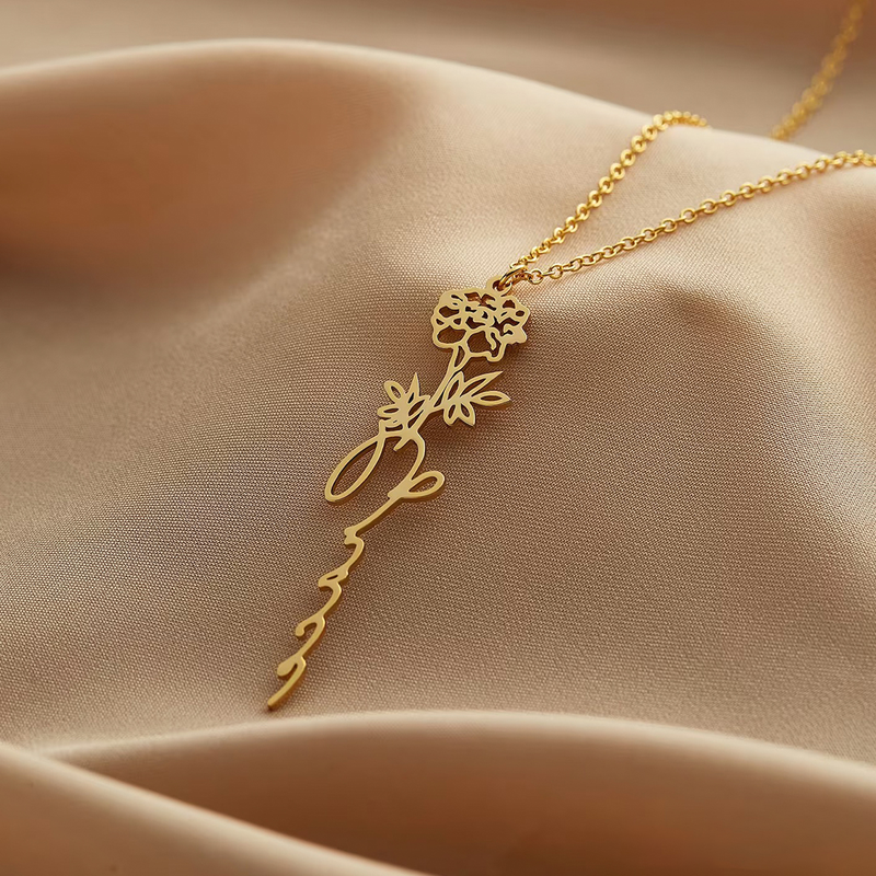 Geboorte Bloemen Naamketting