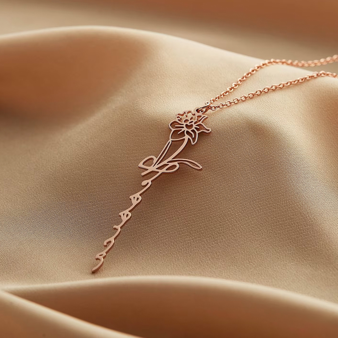 Geboorte Bloemen Naamketting