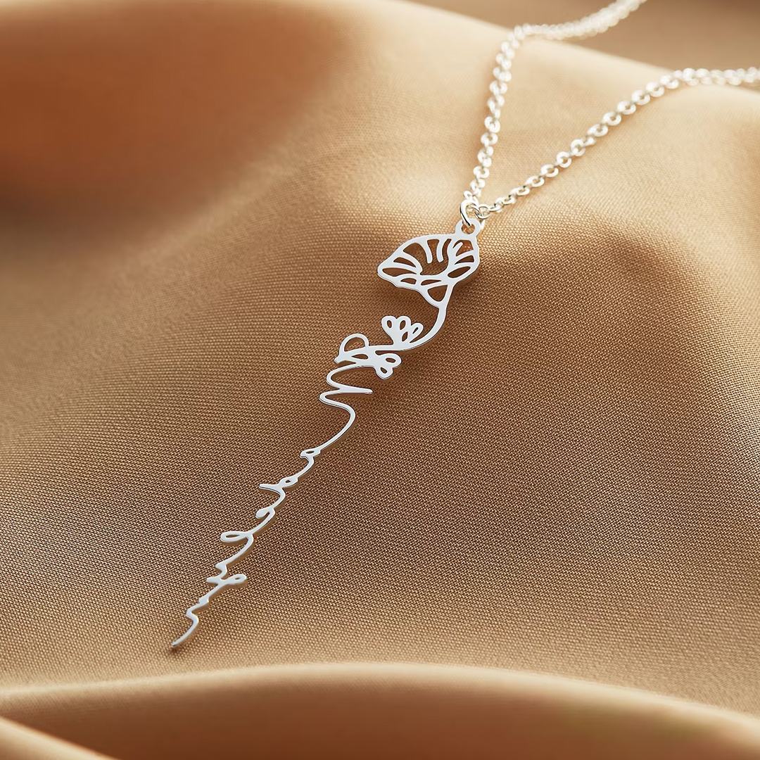 Geboorte Bloemen Naamketting