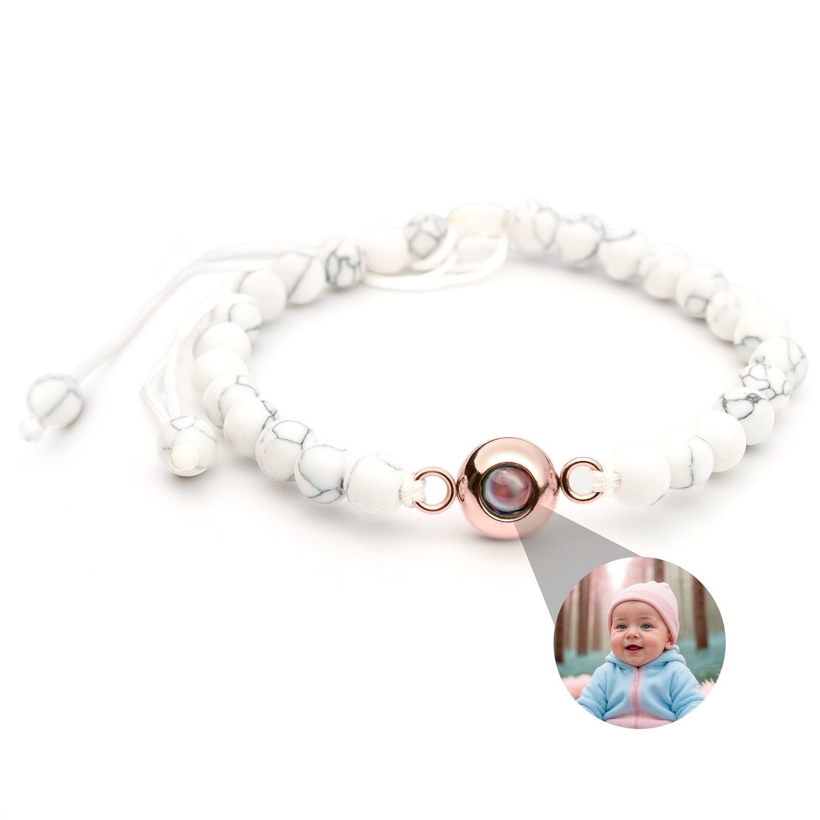 Gepersonaliseerde foto armband - Parels
