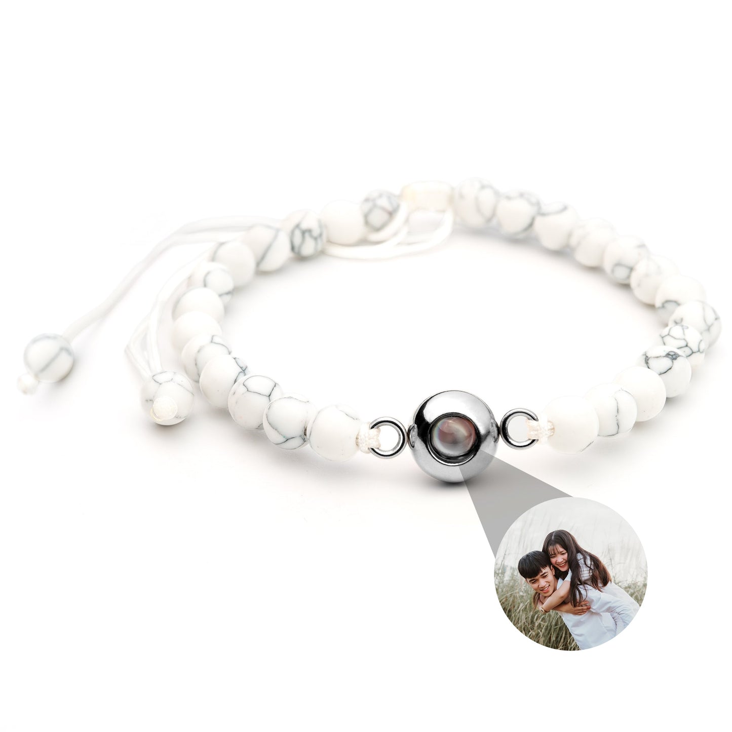 Gepersonaliseerde foto armband - Parels