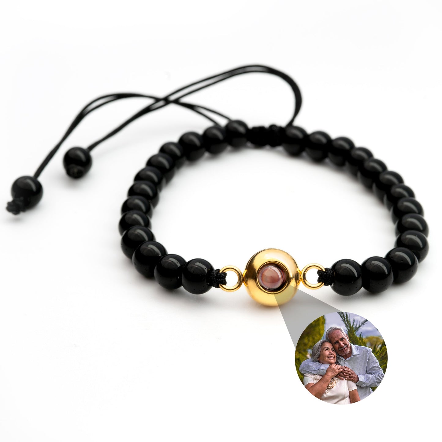Gepersonaliseerde foto armband - Parels
