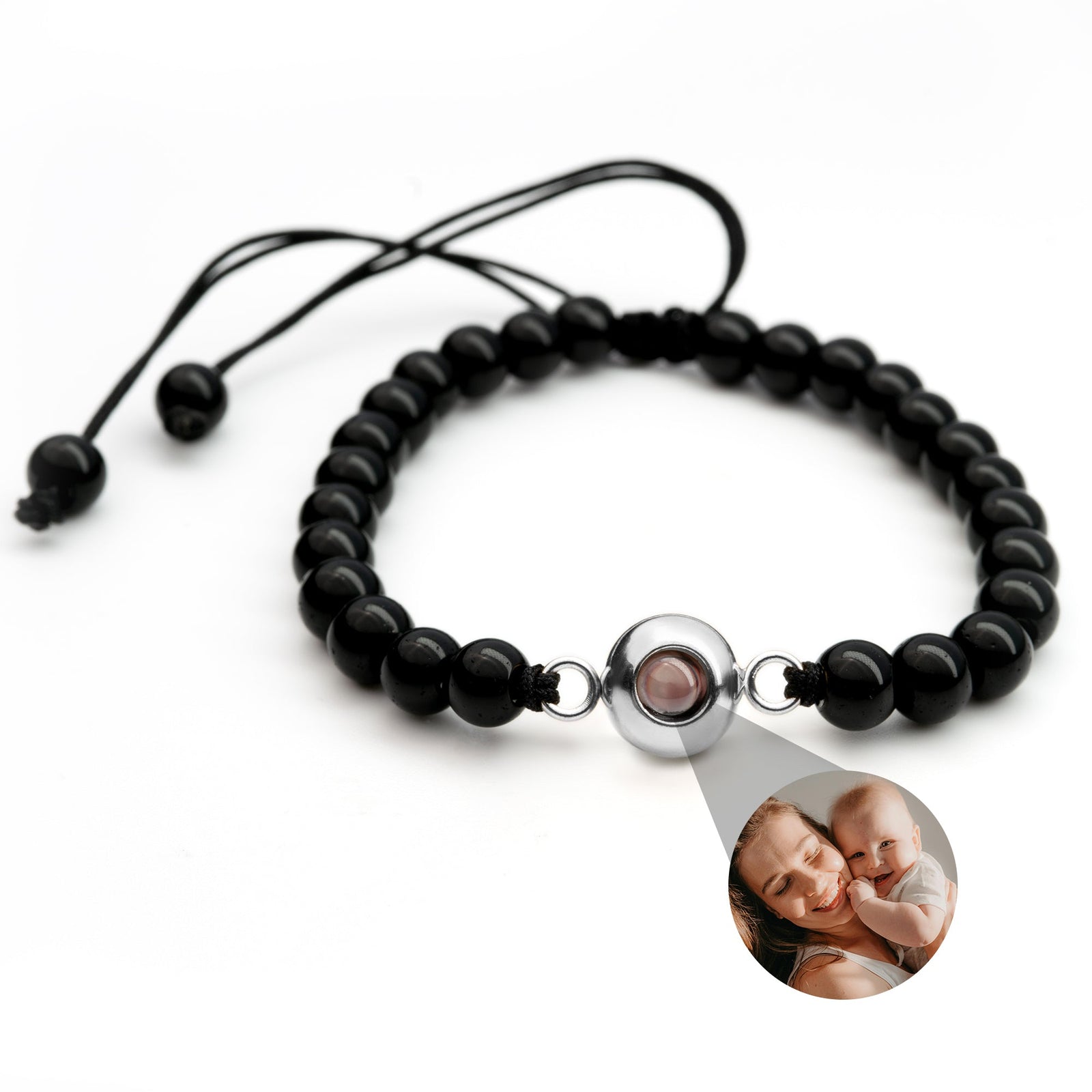 Gepersonaliseerde foto armband - Parels