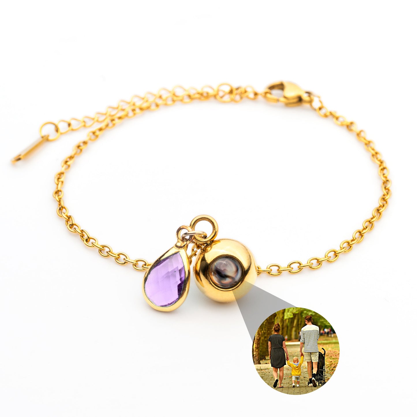 Foto armband met jouw foto - Geboortesteen