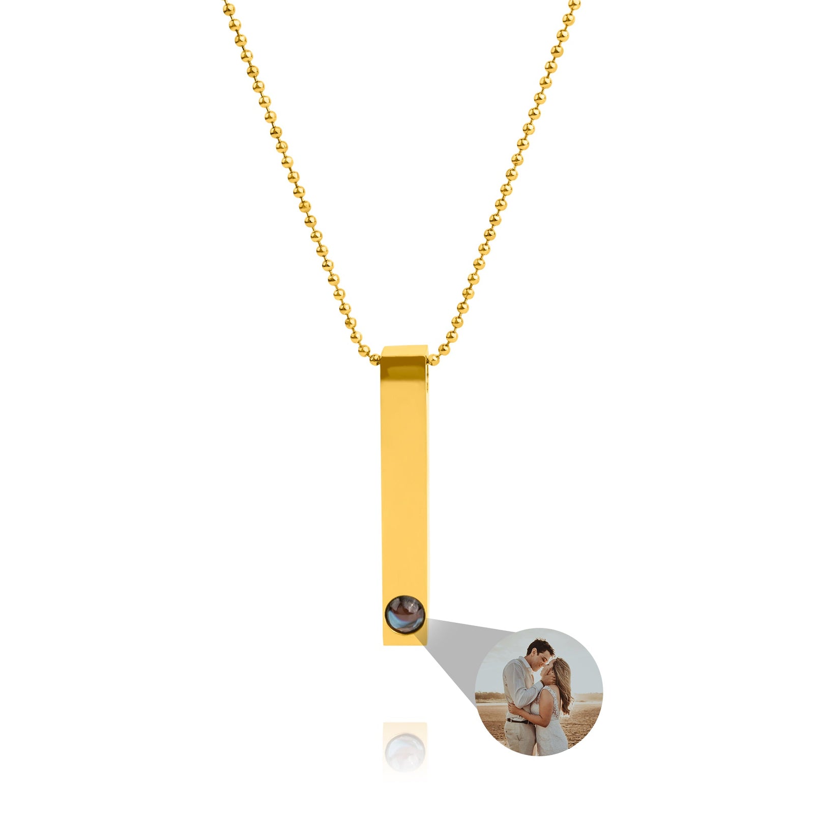Fotoketting met je eigen foto - Staaf met bolletjesketting