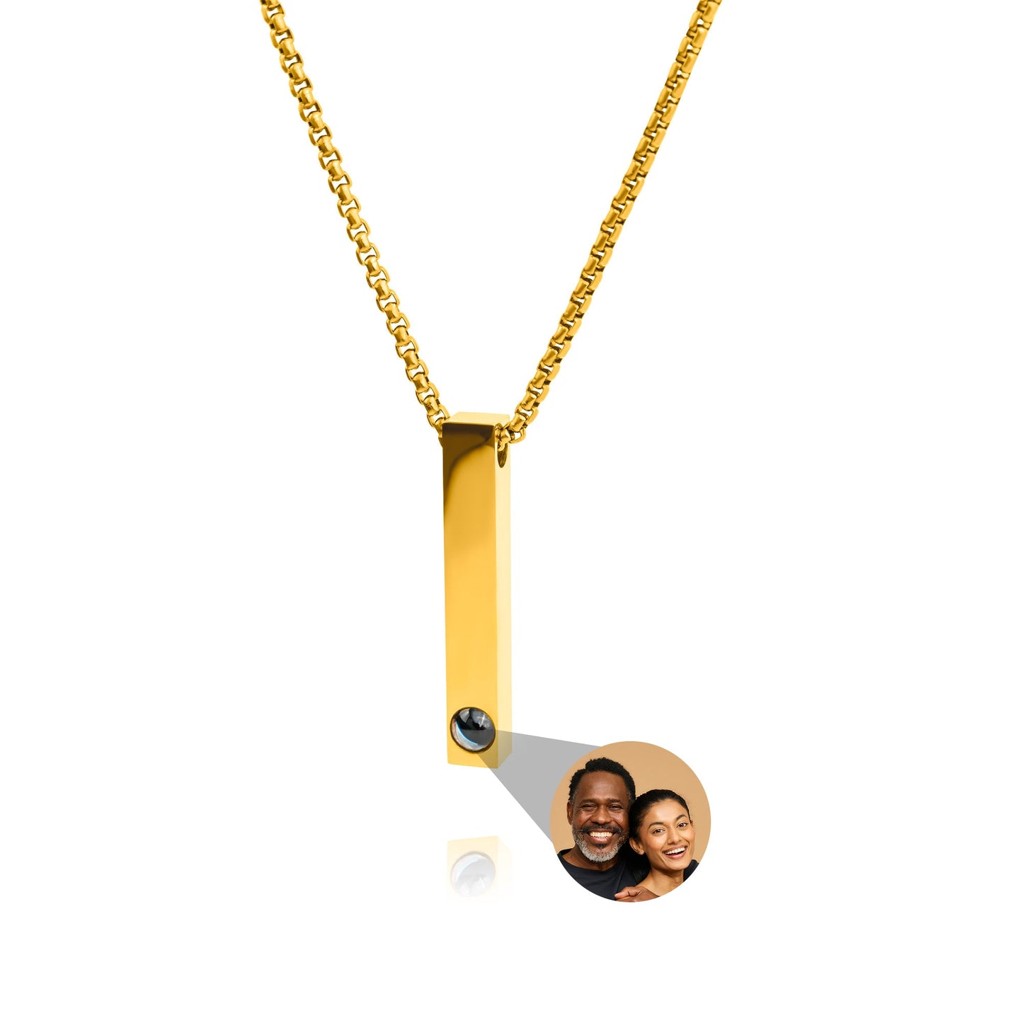 Fotoketting met je eigen foto - Staaf met boxketting