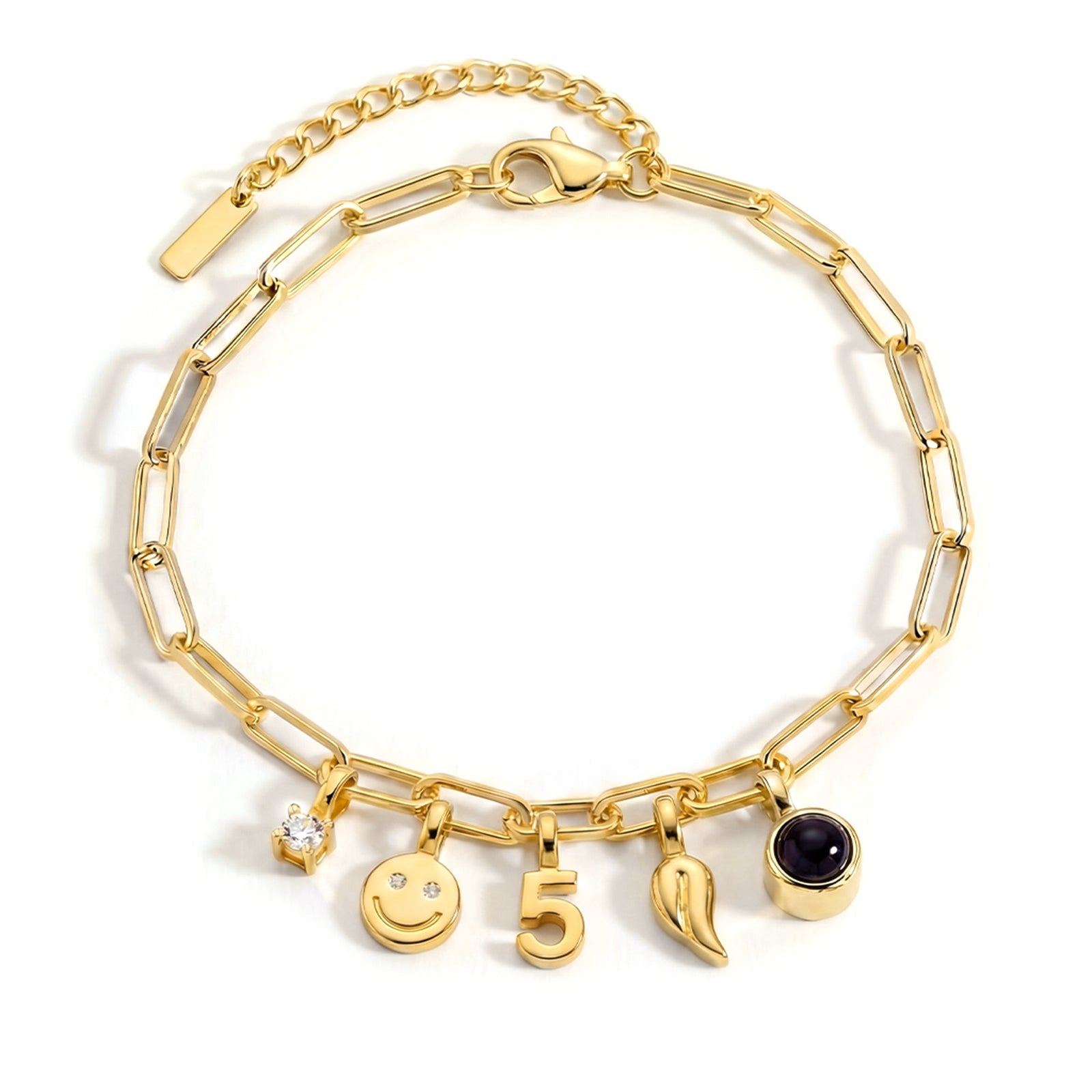 Gepersonaliseerde Charm Armband - Paperclip