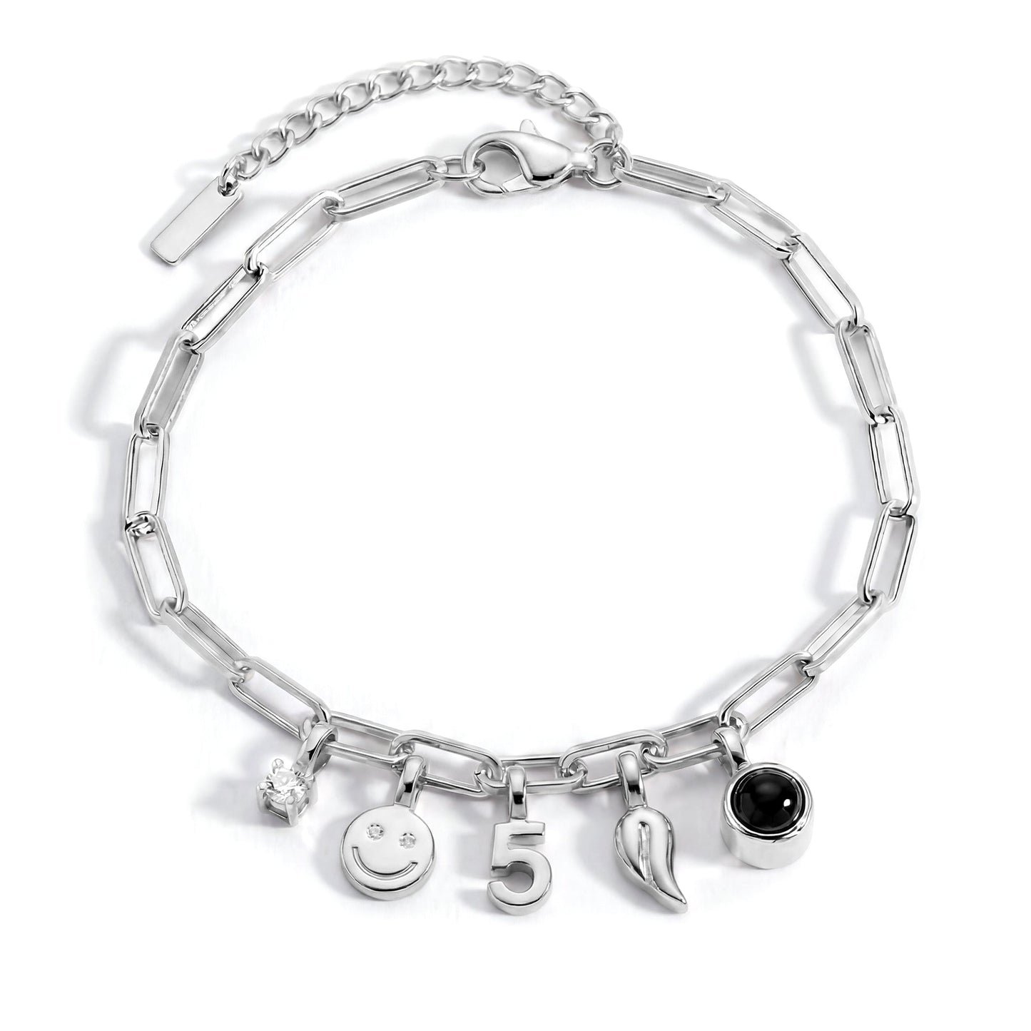 Gepersonaliseerde Charm Armband - Paperclip