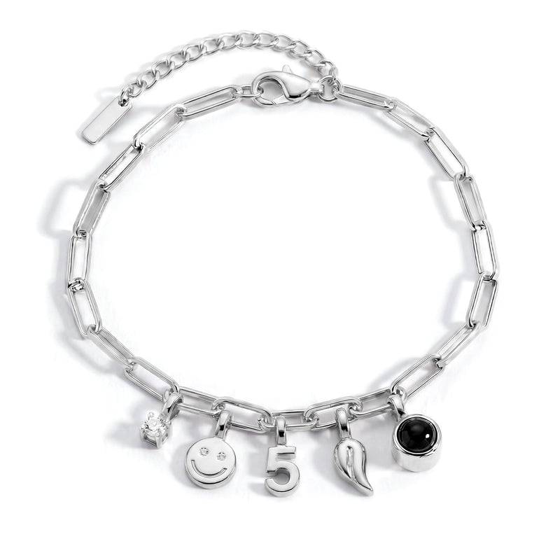 Gepersonaliseerde Charm Armband - Paperclip