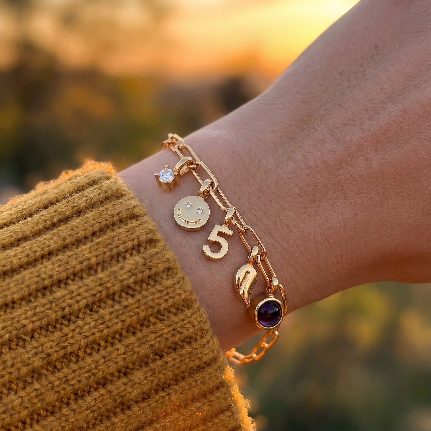 Gepersonaliseerde Charm Armband - Paperclip