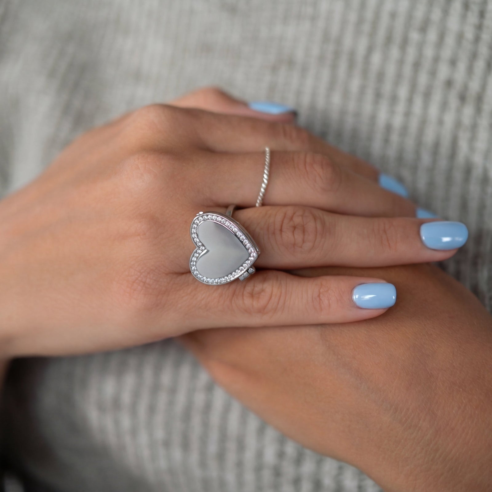 Medaillon Ring met Foto - Hart