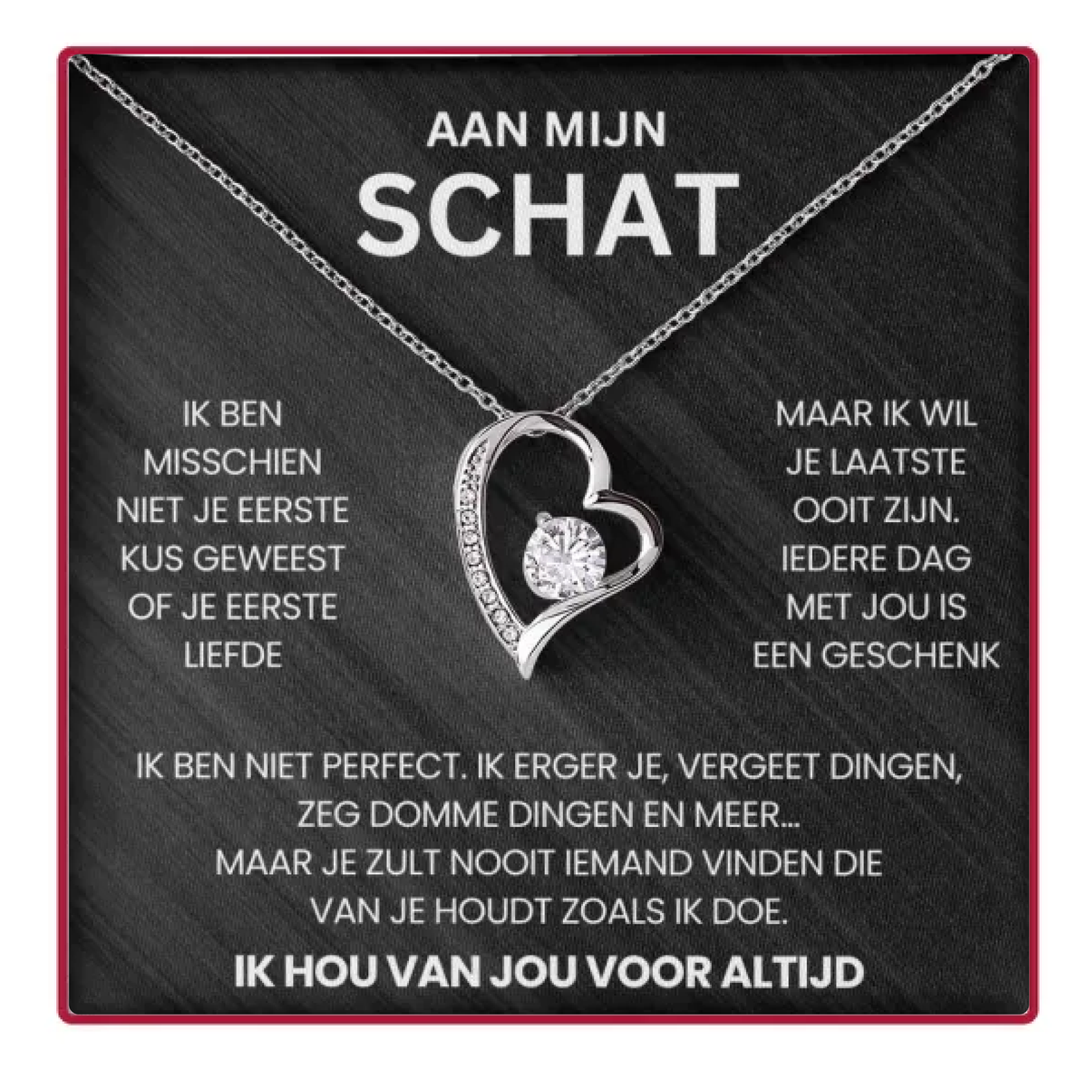 Rozenbox met een hartketting voor je schat