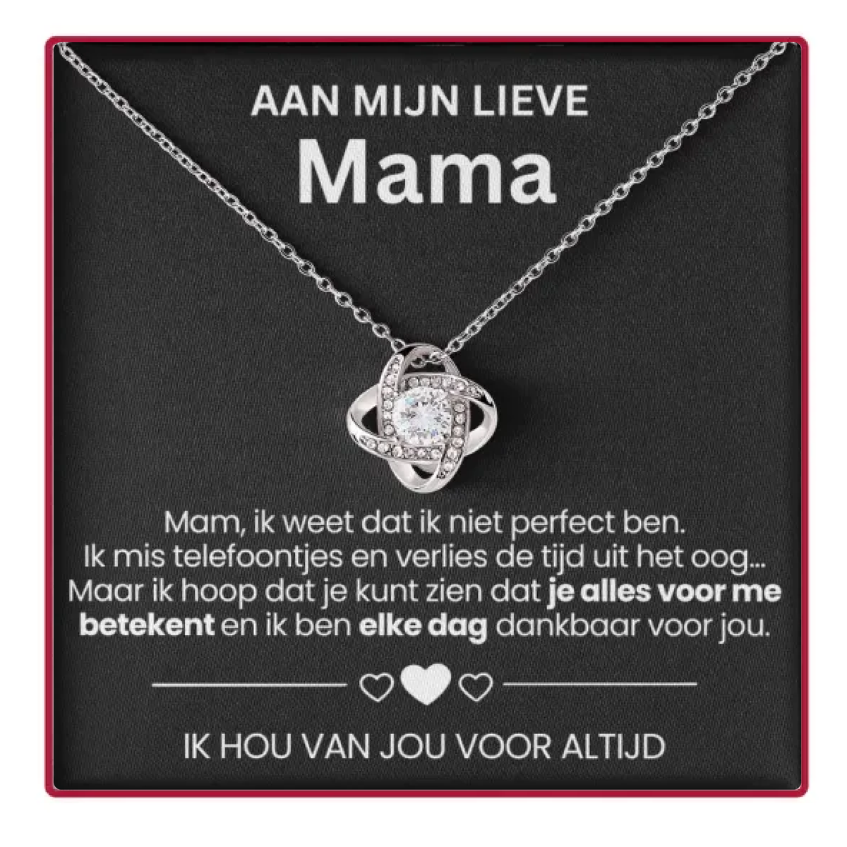 Rozenbox met een liefdeketting voor mama