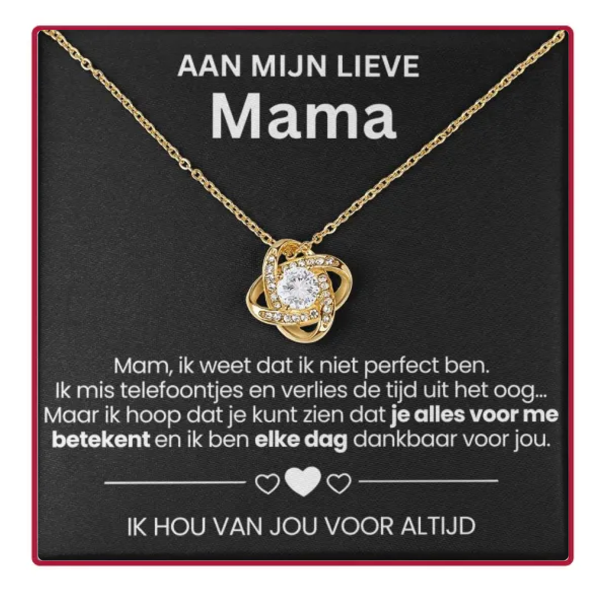 Rozenbox met een liefdeketting voor mama
