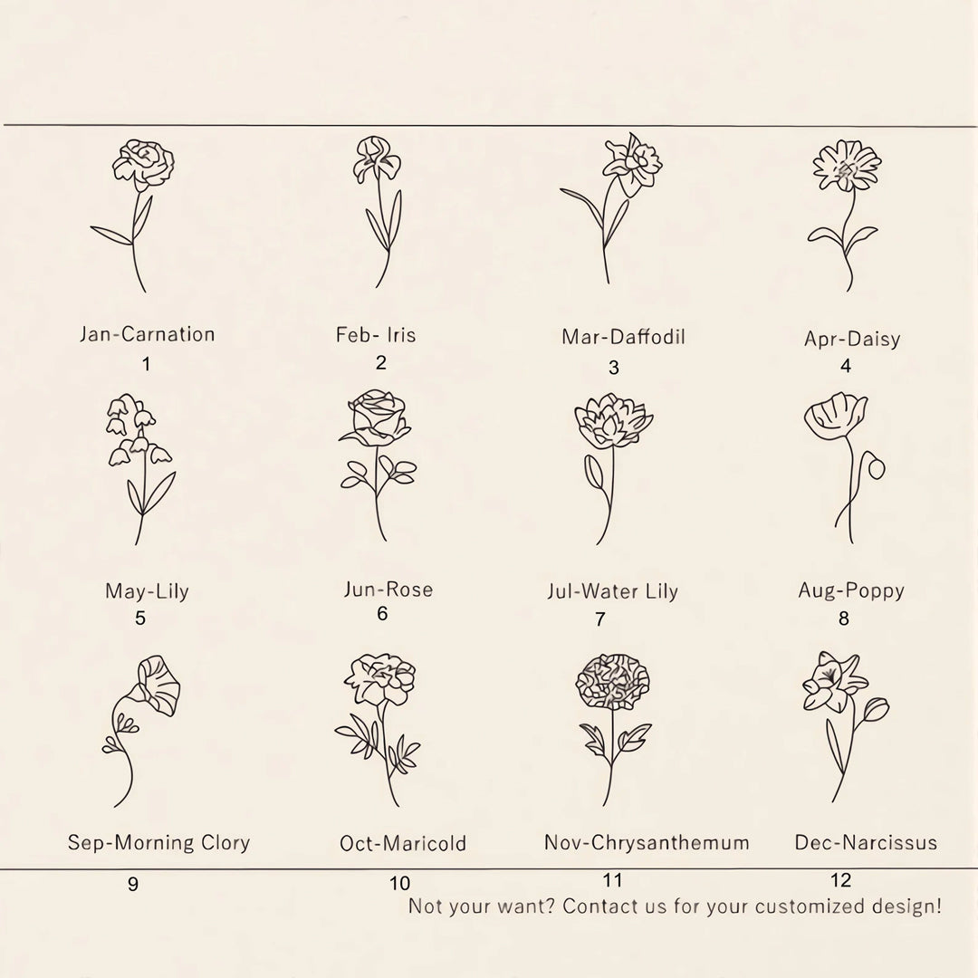Geboorte Bloemen Naamketting