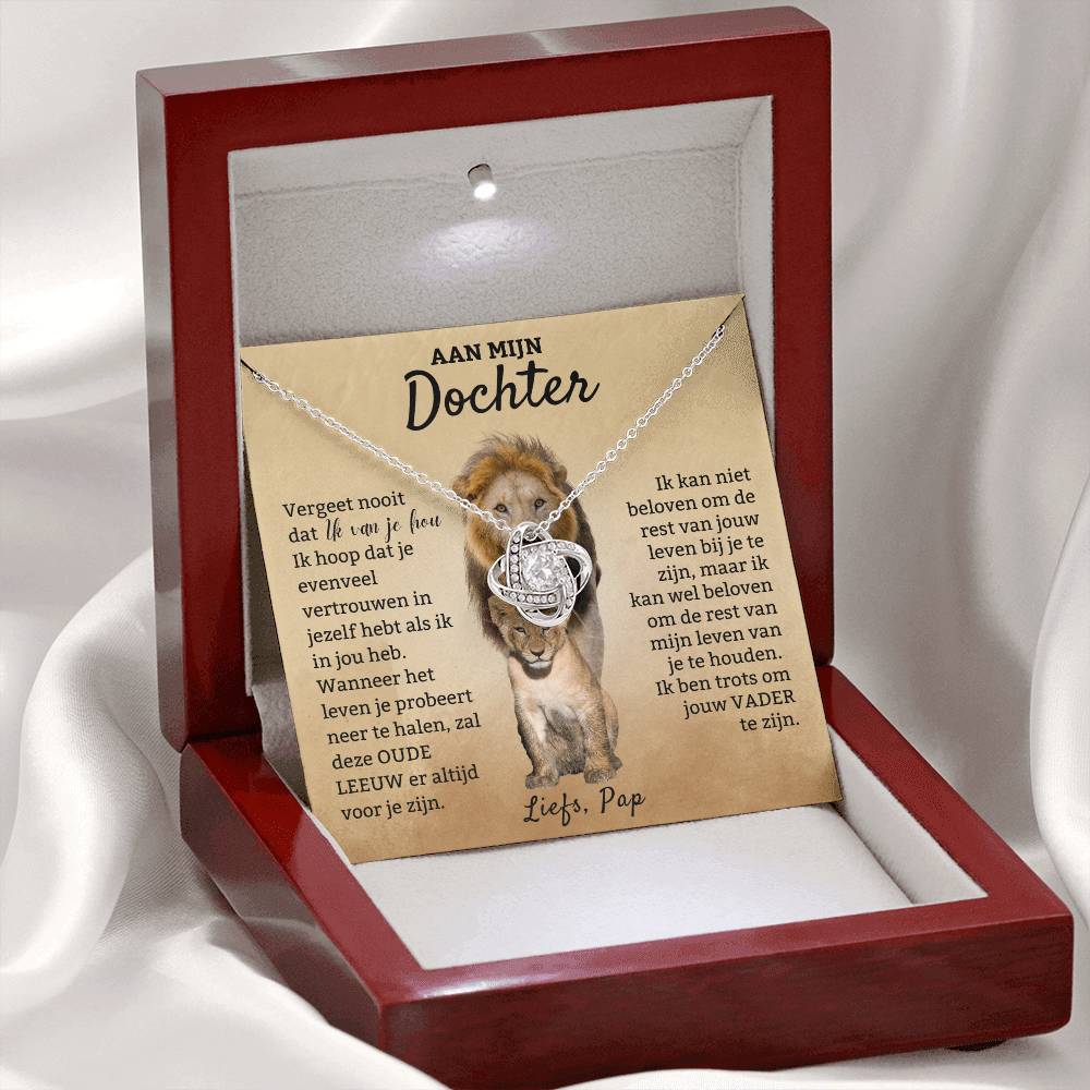 LOTTE liefdesknoop ketting voor je dochter, trots op jou