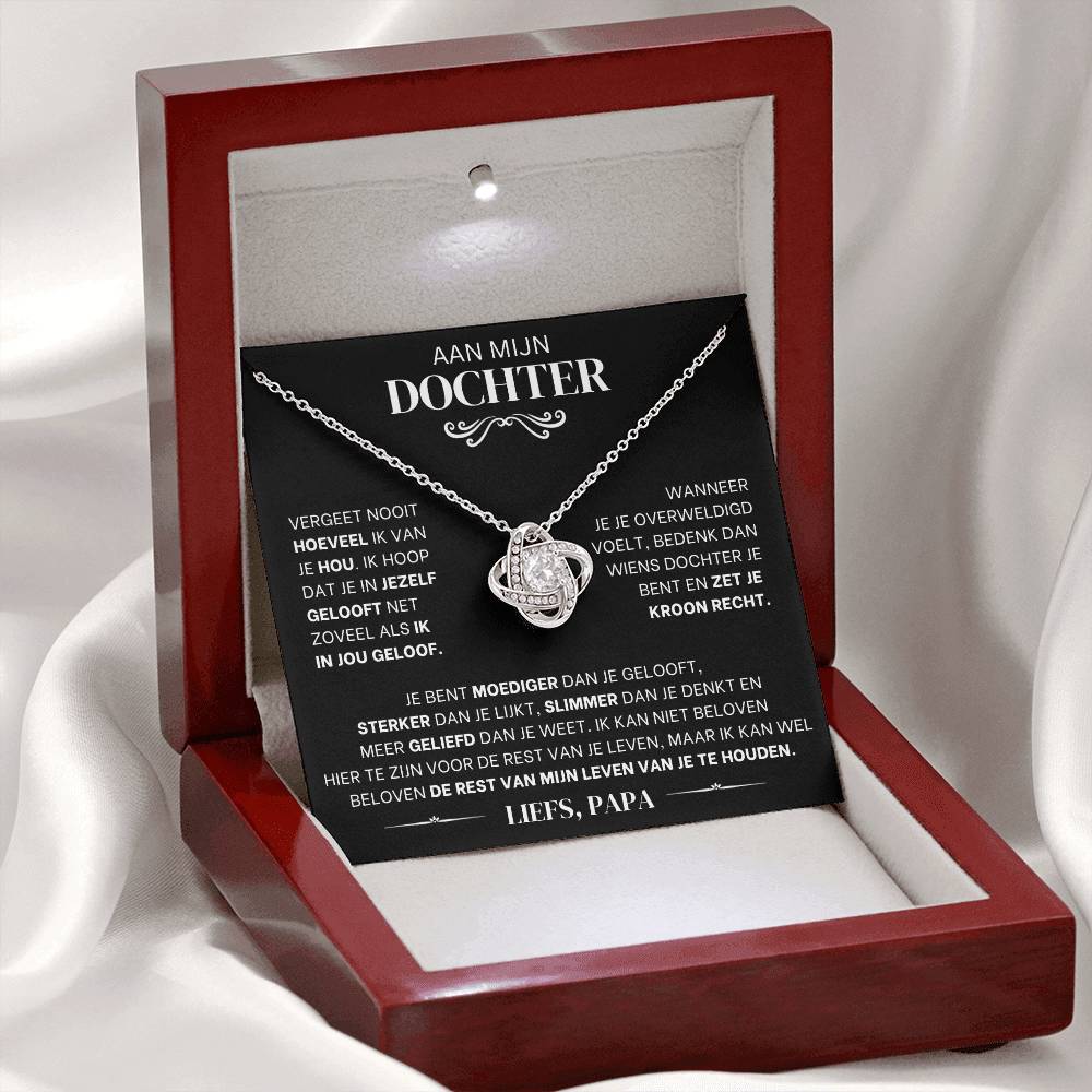 LOTTE liefdesknoop ketting voor je dochter, liefs papa