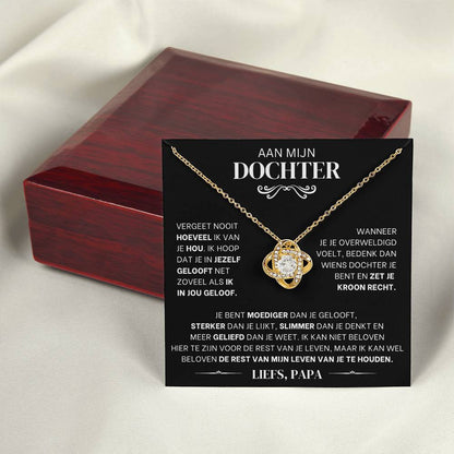 LOTTE liefdesknoop ketting voor je dochter, liefs papa